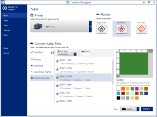 Select printer and part