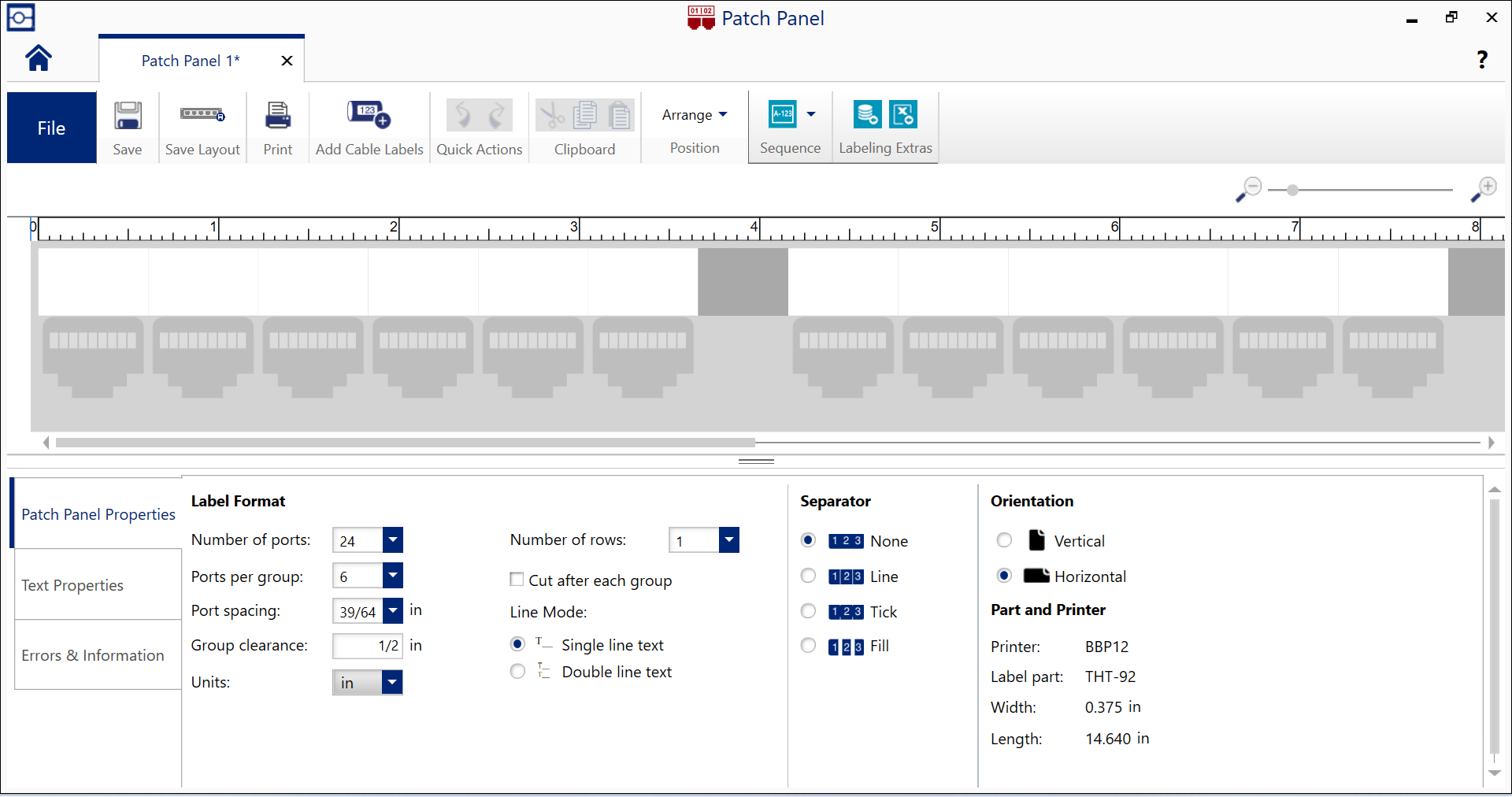 Enter data and create your patch panel labels